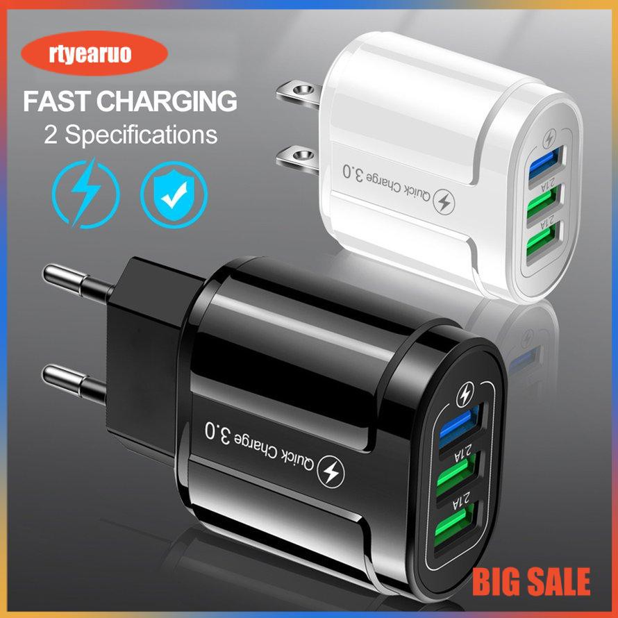 3 USB 18W Fast Charging Mobile Phone Charging Head Universal Wall Mobile