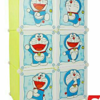 Tủ nhựa lắp ráp 6 ô size lớn mẫu đôrêmon