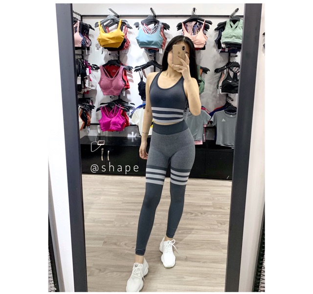 Quần legging tập gym nữ kẻ ngang đùi [QD175]