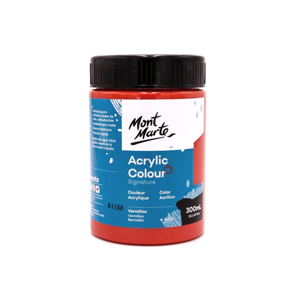 Màu Acrylic Mont Marte 300ml - Vermilion - Acrylic Colour Paint Signature 300ml (10.1oz) - MSCH3009