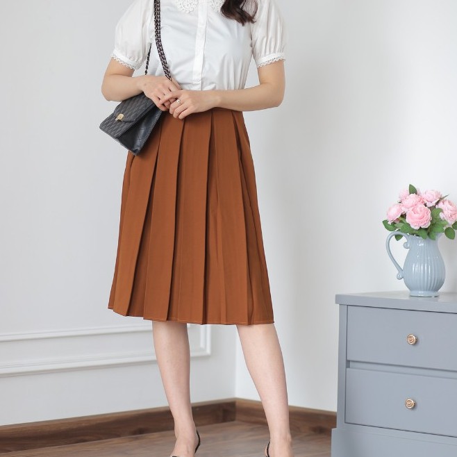 Chân Váy Xếp Ly Dáng Dài, Chân Váy Xòe Dài - Chất Liệu Váy Tuyết Mưa Mềm Mịn - [3 Ngày Đổi Trả Free] | BigBuy360 - bigbuy360.vn