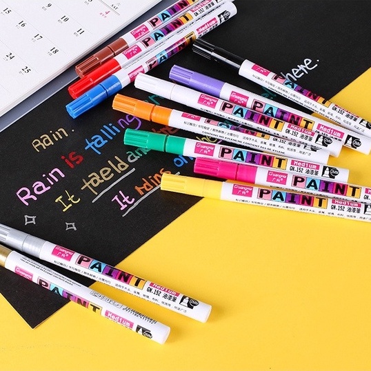 Bút repaint giày đế giày sơn nhiều bề mặt : cao su, thủy tinh, kim loại, gỗ, đá, giấy... 12 màu GN Paint Medium  GN152