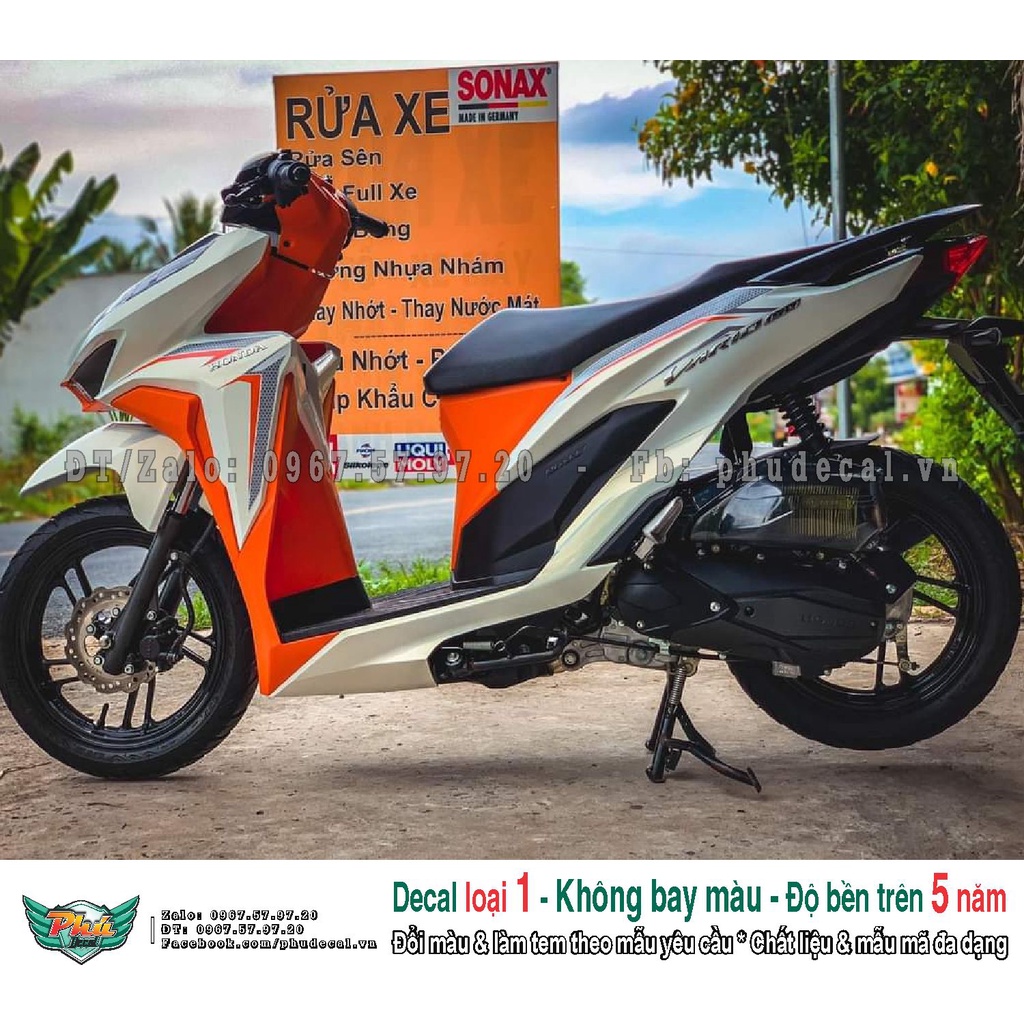 Tem rời xe Vario cam đen in trong (A)