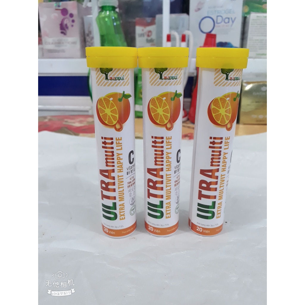 Vitamin C sủi ULTRAMULTI, giúp bồi bổ cơ thể, hỗ trợ tăng cường sức đề kháng, giảm mệt mỏi, suy nhược, chán ăn