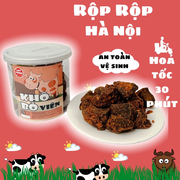 Khô bò viên Rốp Rốp 200gr - Hũ 600ml - chuẩn thịt bò thật 100% - ăn vặt chanh xả , ăn vặt tốt cho cơ thể dumbum