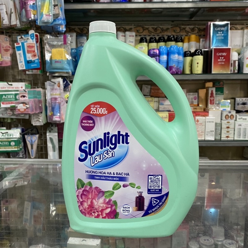 Nước Lau Sàn Sunlight Tinh Dầu Thảo Mộc Hoa Hạ &amp; Bạc Hà 3.6kg