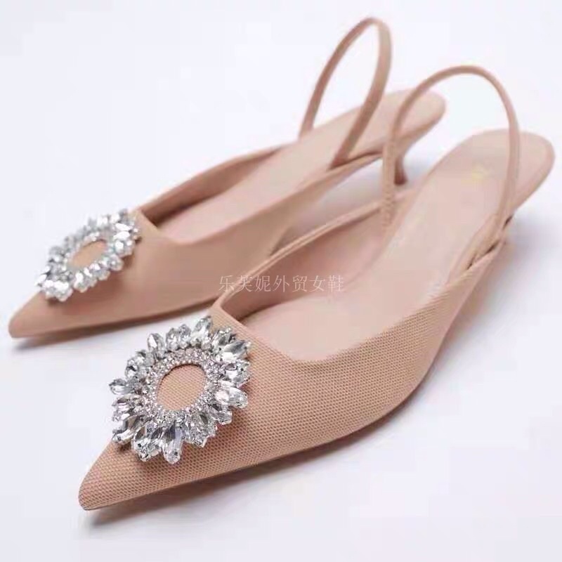 Sandal Zara xuất dư đính đá mũi nhọn