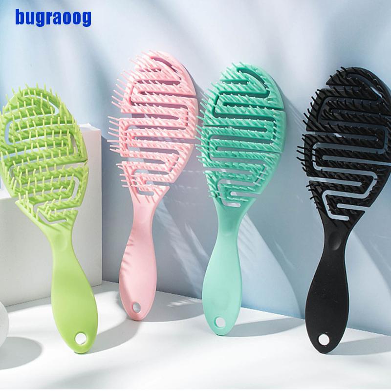 【bug】Wet Brush DryCurved Comb Massage Comb Fluffy Shape Ribs Curling Comb On Wet Hair