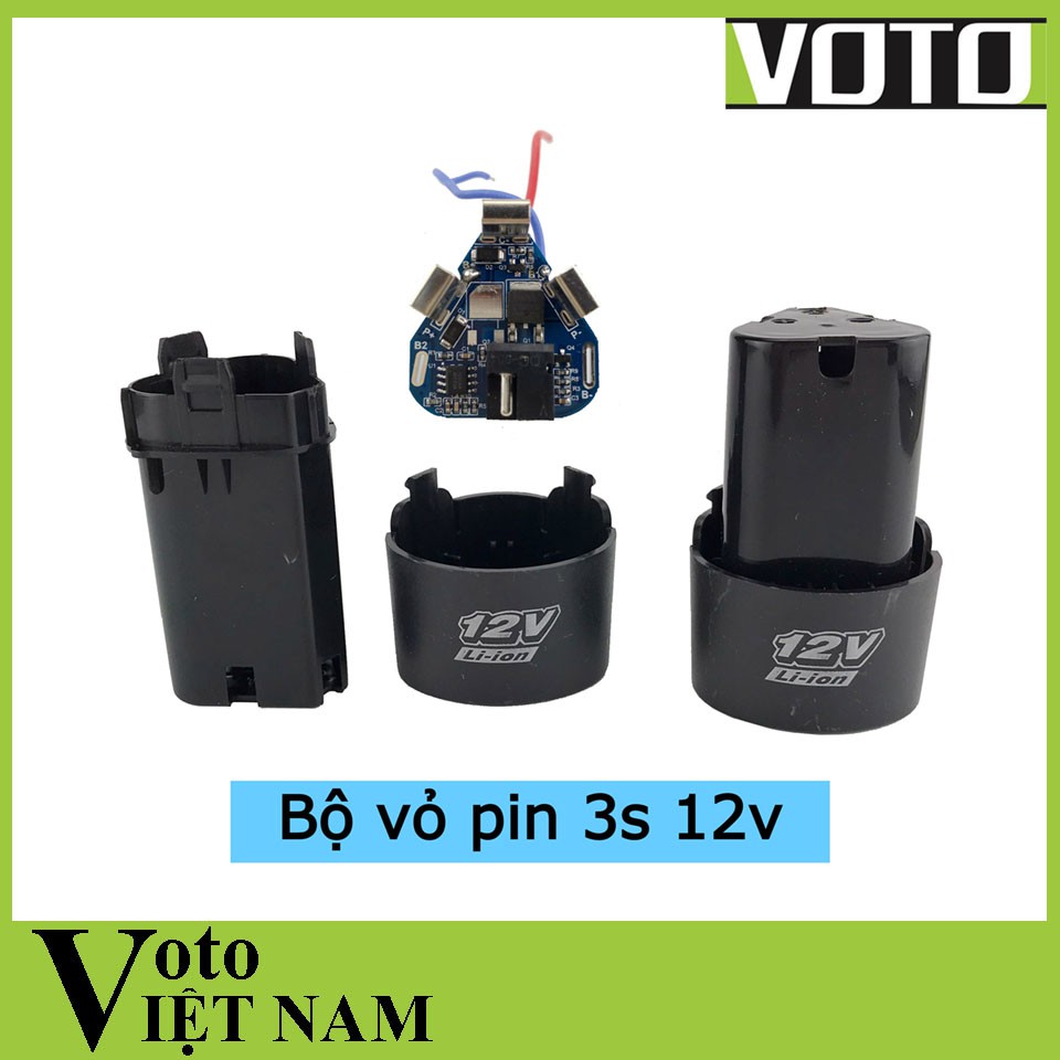 Bộ vỏ và mạch pin 12v 3s dùng cho máy khoan bắt vít 12v thông dụng