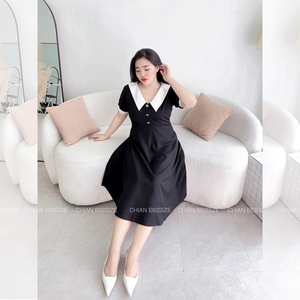 Đầm cố sơ mi dáng dài bigsize CHIAN0001