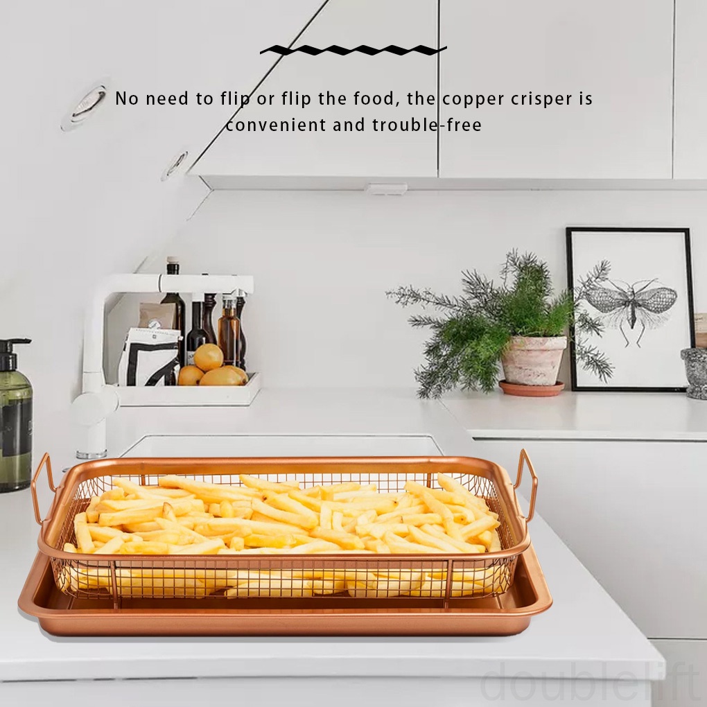 Khay lưới đựng thực phẩm chiên ráo dầu chống hình hình chữ nhật tiện lợi