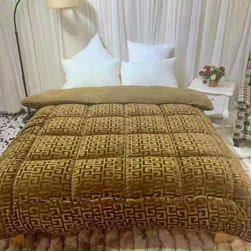 Chăn lông cừu mùa đông cao cấp- chăn lông cừu kẻ thừng vân nổi