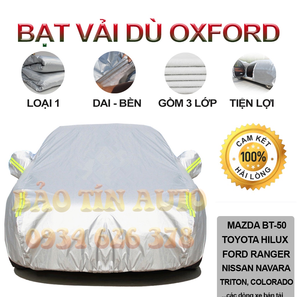 [LOẠI 1] Bạt phủ trùm bảo vệ xe bán tải Hilux, BT50, Ranger, Dmax, Colorado,Triton, Navara | Bảo Tín Auto