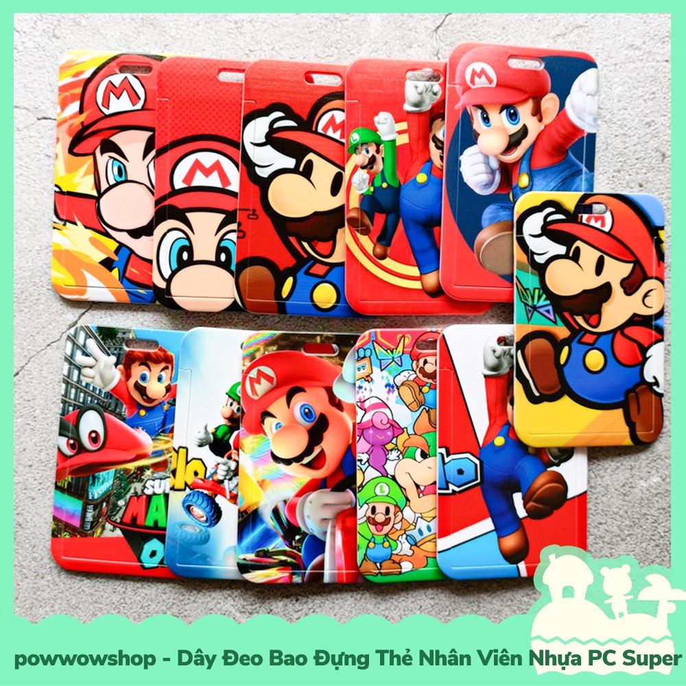 [Sẵn VN - Hỏa Tốc] Dây Đeo Thẻ Bao Thẻ Nhân Viên Nhựa PC Phong Cách Nhân Vật Game Super Mario