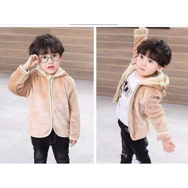 [Có Sẵn] Áo Khoác Lông Cừu Cho Bé Nhẹ Ấm, Họa Tiết Kute Dễ Thương