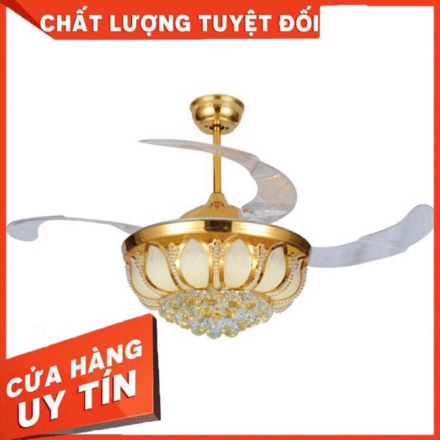 Đèn quạt trang trí pha lê