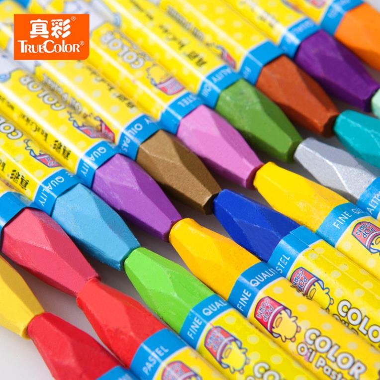 Bút Sáp Dầu True Color Cho Học Sinh, Sinh Viên_ 12 màu/18 Màu/24 Màu/36 Màu_1Hộp