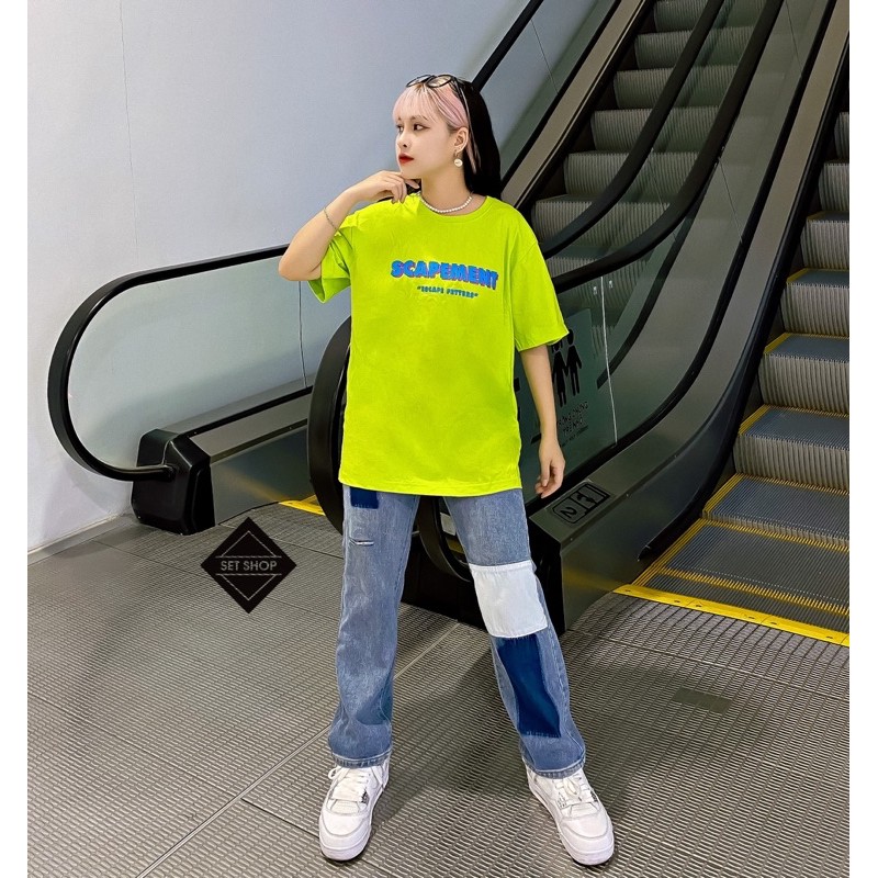 Quần baggy jean chắp vá | BigBuy360 - bigbuy360.vn