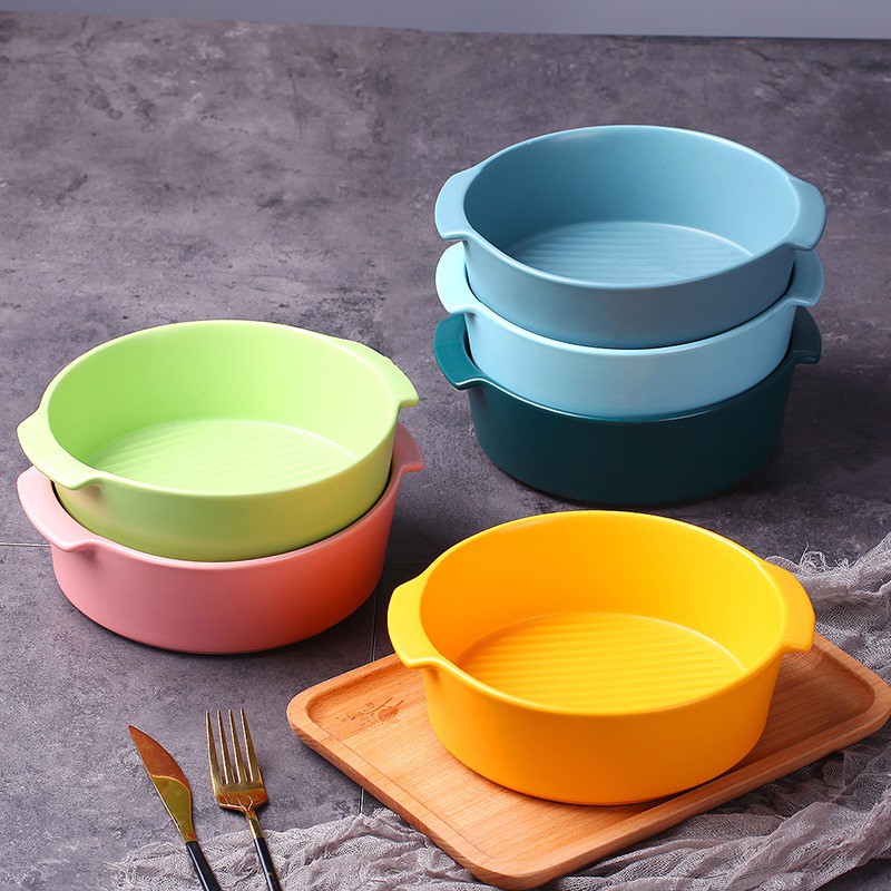 (SẴN) Bát tô quai 21cm màu pastel - Tô sứ đựng canh - Sứ cao cấp, hàng xuất Âu