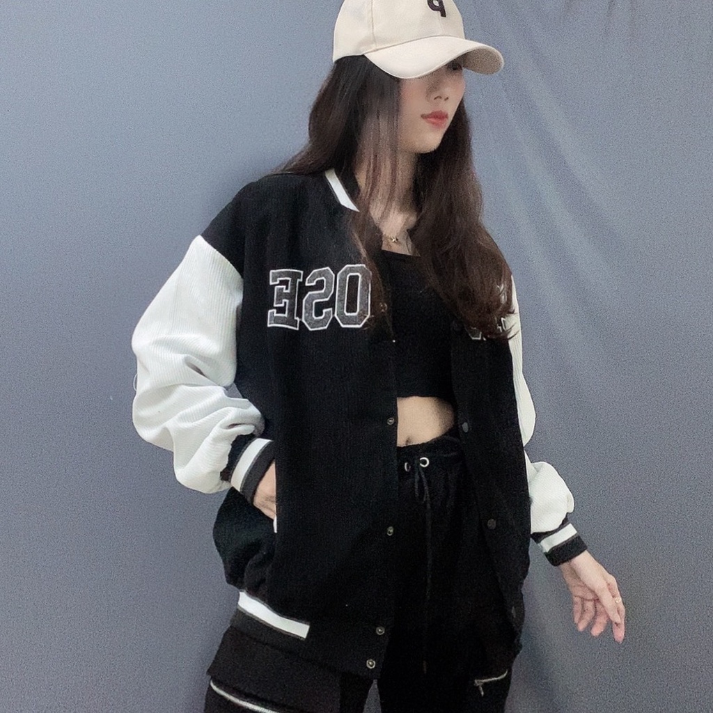 Áo Bomber Nhung Gân Thêu CHOOSE Chất Nhung Mịn Đẹp Form rộng 2 Lớp Unisex Nam Nữ Satiny DB206