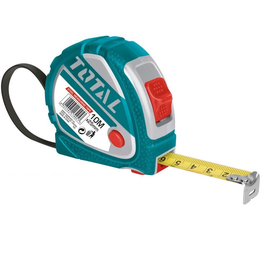 Thước kéo thép nền vàng 25mm x 10m Total TMT126101