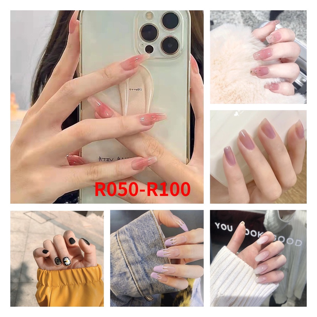 Bộ Móng Tay Giả Dáng Dài Kèm Keo Dán Tiện Dụng Cho Nữ