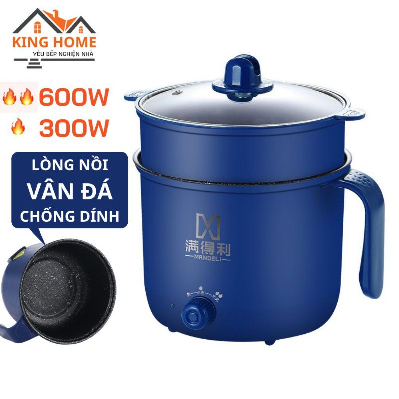 Ca Nấu Mì Hai Tầng Đa Năng Mini Siêu Tốc Dung Tích 1.8 Lít,Nồi Nấu Cơm,Nấu Lẩu,Nấu Đa Năng Tiện Lợi