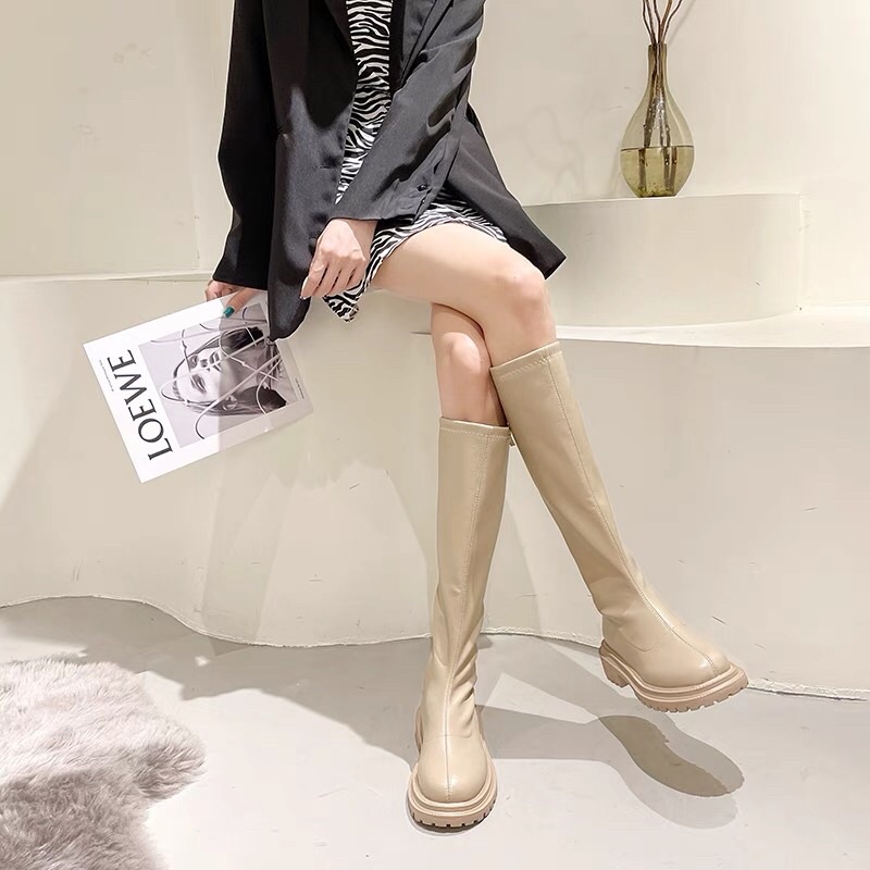 TKLIHN Giày BOOTS cao cổ Ulzzang da mềm lót nhung HOT FASHIONITA 2021