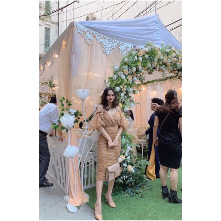 [ xả kho ] MiD Váy dạ hội voan phối lưới sang chảnh V1234 Mie Design kèm ảnh thật