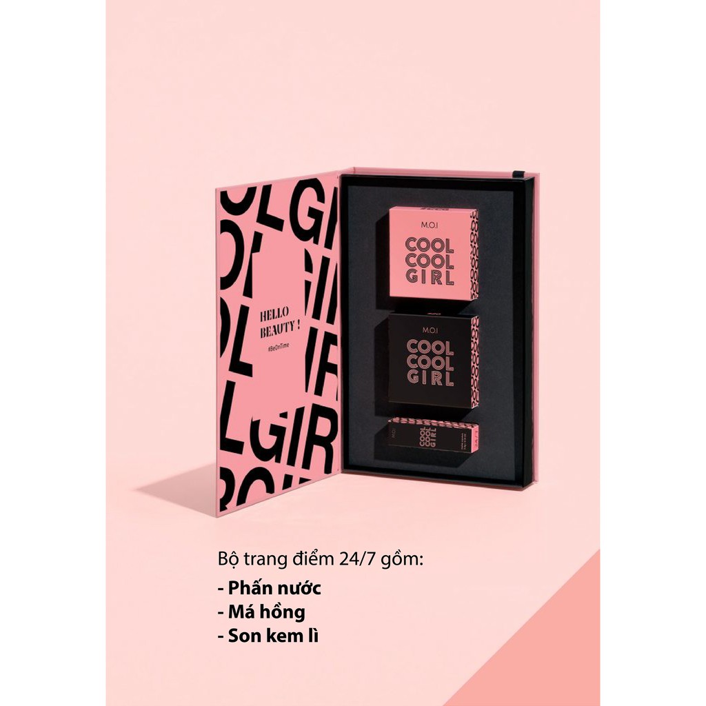 Bộ Trang Điểm 24/7 Hồ Ngọc Hà [Phấn Nước+Má Hồng+Son kem]