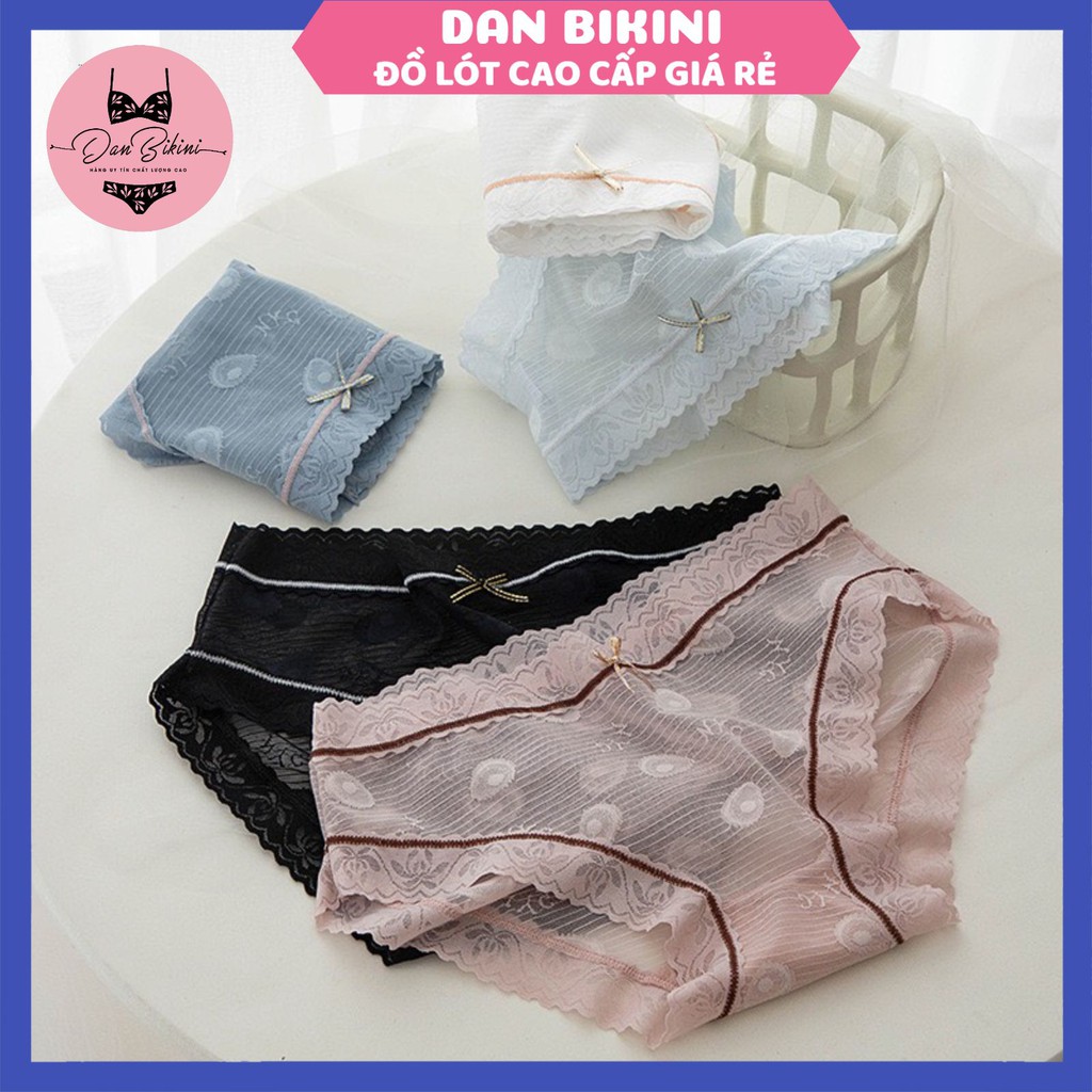Quần Lót Nữ ❤️FREESHIP❤️ Quần Lót Ren xuyên thấu mềm mại thoáng mát đính nơ nhỏ mã H1016