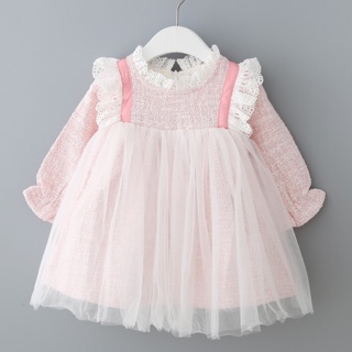 Váy dạ tweet bé gái - hồng pink voan tơ xoè