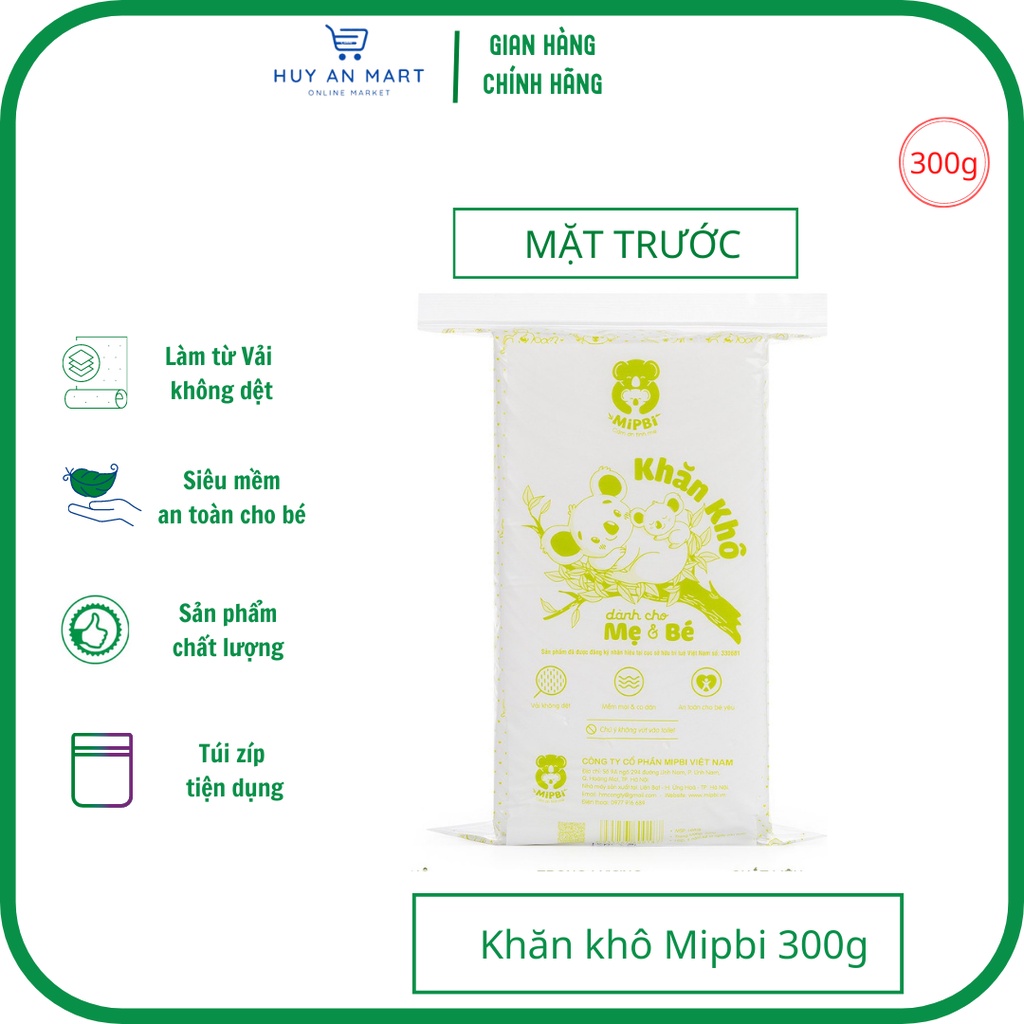 Khăn giấy khô đa Khăn khô Mipbi 300gr SIÊU MỀM an toàn cho trẻ sơ sinh FRESHIPkhăn khô đa năng dành cho cả nhà