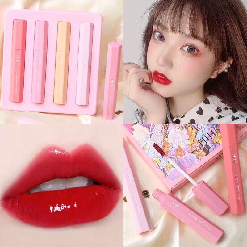 Set 4 son kem bóng HIH CHARMING ATTRACTIVE KISS siêu xinh | BigBuy360 - bigbuy360.vn
