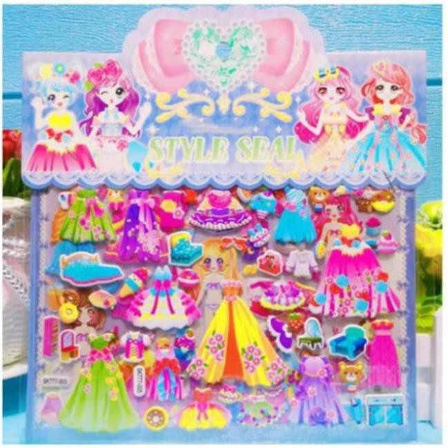 Set sticker dán 3D cao cấp phối đồ cho công chúa  cùng các phụ kiện xinh yêu BBShine - ST004