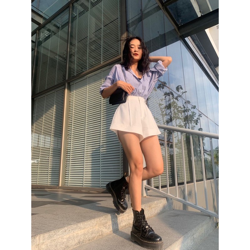 Áo sơmi kẻ sọc xanh 2 túi | BigBuy360 - bigbuy360.vn