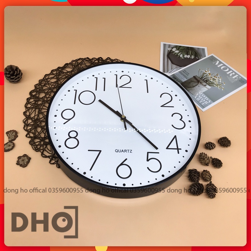 Đồng hồ treo tường kim trôi màu trắng chữ đen trang trí decor phòng khách kích thước 30 cm và 35 cm M01 ĐỒNG HỒ OFFICIAL