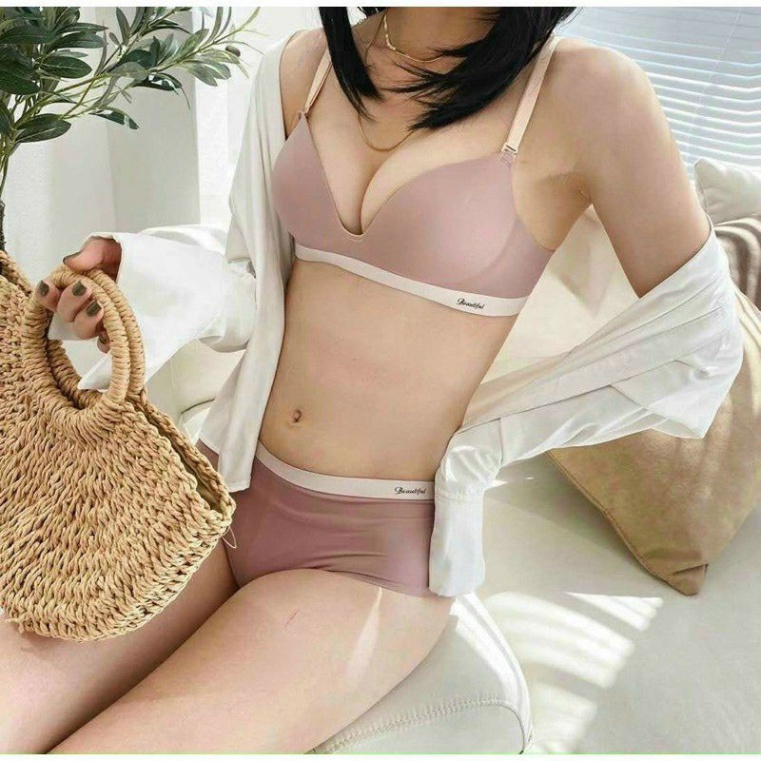 Set áo lót quần lót su phối màu beautiful không gọng đệm vừa trẻ trung mát êm mịn cao cấp