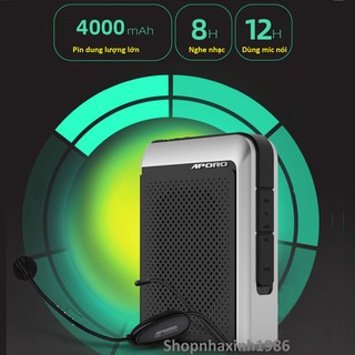 Loa máy trợ giảng Aporo T18 công suất 30W Bluetooth 5.0 không dây cao cấp (gồm 3 micro)