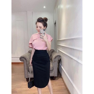 sét áo lụa sần - chân váy umi hàn