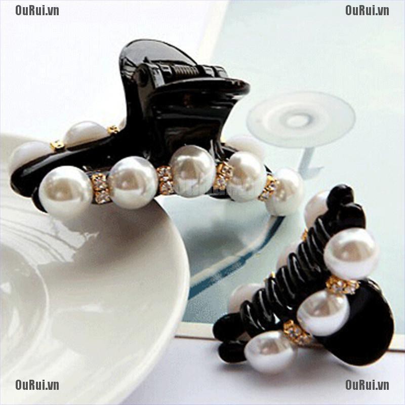 (FCC) Kẹp Tóc Giả Đính Ngọc Trai Phong Cách Hàn Quốc Cho Nữ