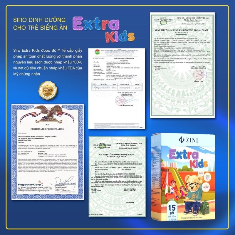 Extrakid - Siro Dinh Dưỡng Cho Trẻ Biếng Ăn