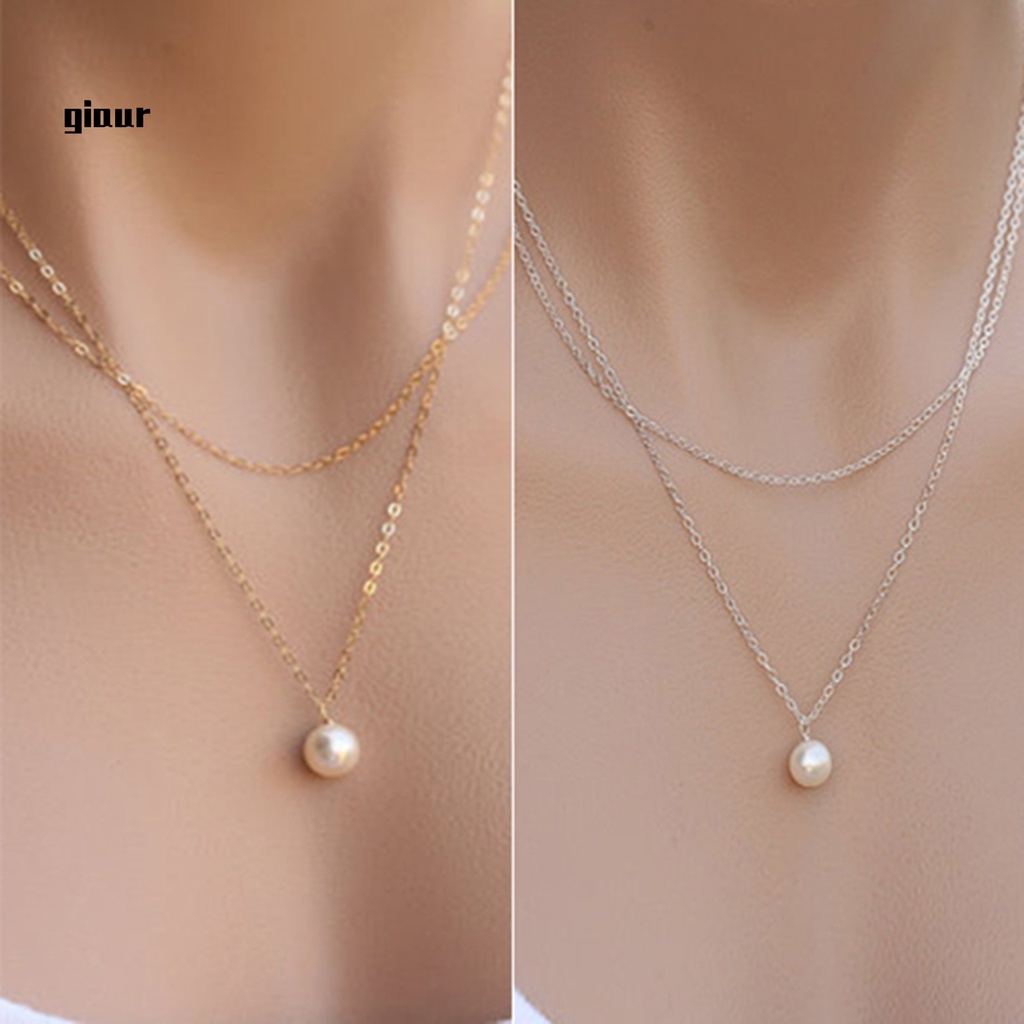 Vòng cổ choker hai màu đính ngọc trai nhân tạo chống mòn