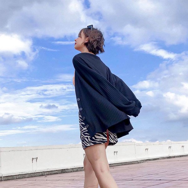 Áo khoác Cardigan đen - YAK011270