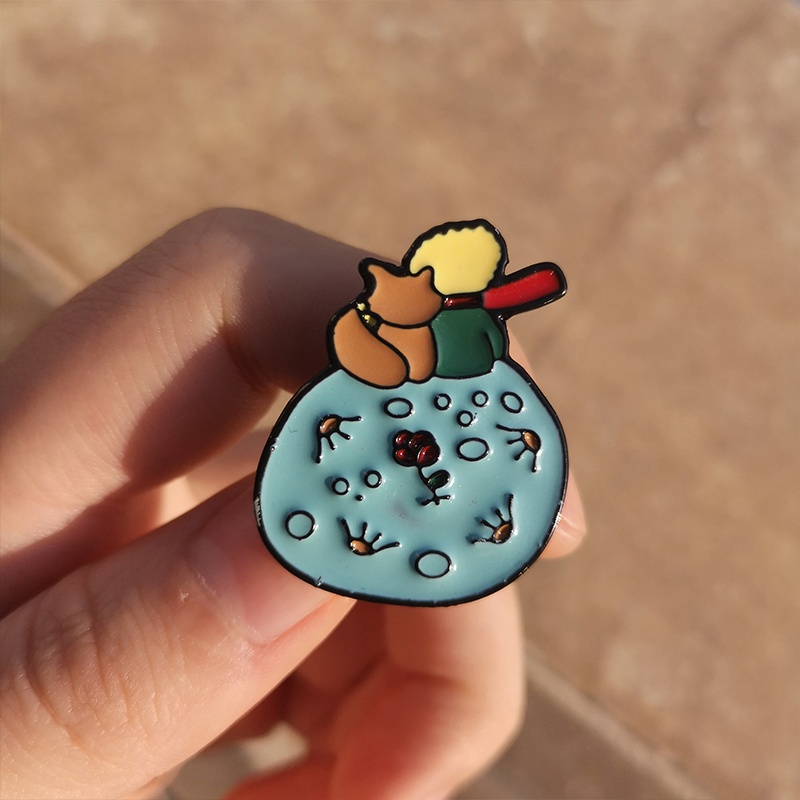 Huy hiệu cài áo hình hoàng tử bé/cáo nhiều màu sắc