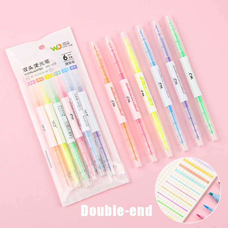 Bộ 6 Bút Phấn Bắt Sáng Màu Pastel Nhanh Khô Tạo Khối Màu Pastel Sáng Bóng