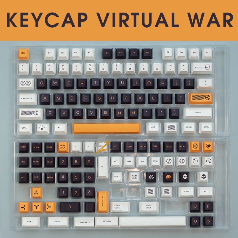 Set Keycap Thick Pbt Cherry Virtual War 141 nút cho bàn phím cơ