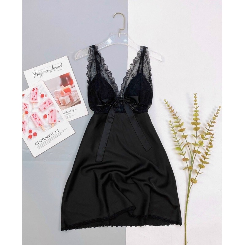 Váy ngủ lụa satin sexy KELLY WANG SX157 | BigBuy360 - bigbuy360.vn