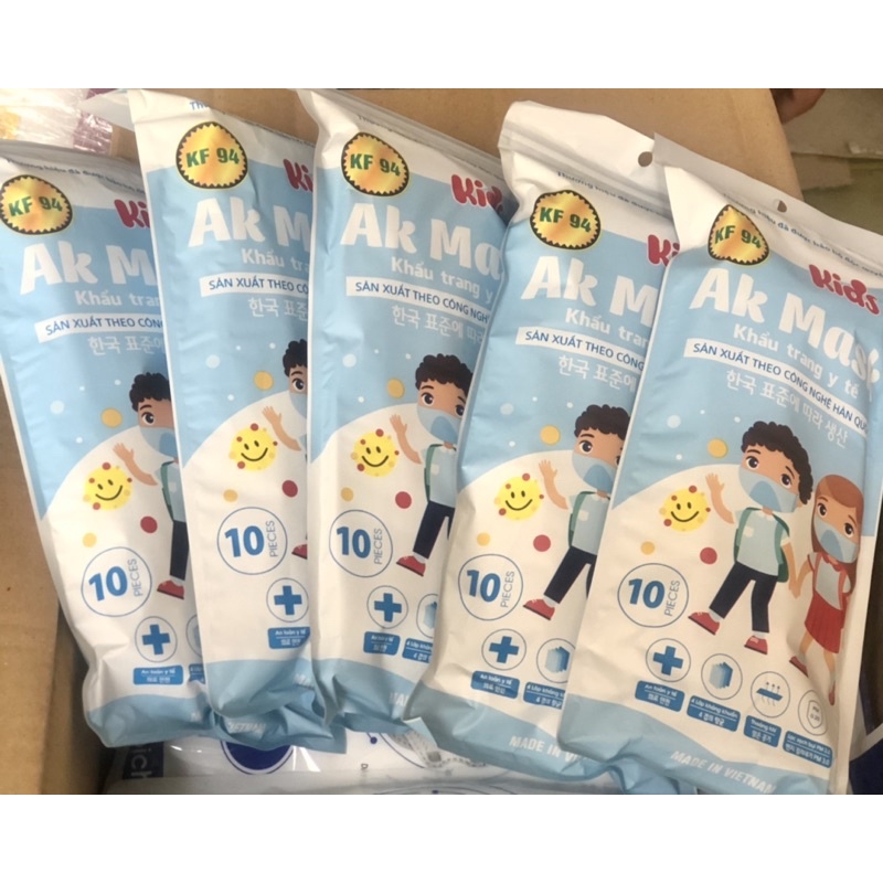 [5 bịch 50 cái] Khẩu trang y tế em bé, khẩu trang KF94 AK MASK cho bé