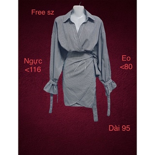 Đầm Sơmi đắp tà độc đáo Free size